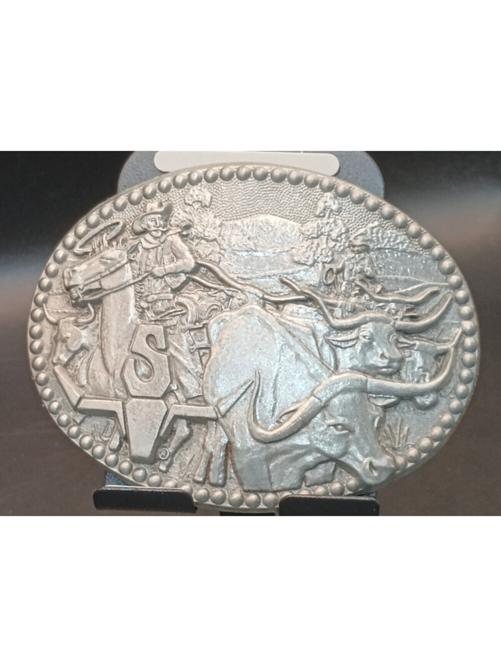 ZEE SERIES Cattle Drive Rodeo Cowboys Cow Bull Longhorn Vintage ADM Belt Buckle